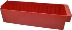 Quantum Storage - 17-5/8" Deep, Red High-Impact Polystyrene Drawer Bin - 4-5/8" High x 5-9/16" Wide x 17-5/8" Long - USA Tool & Supply