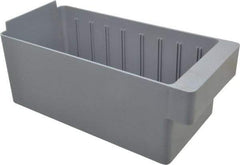 Quantum Storage - 11-5/8" Deep, Gray High-Impact Polystyrene Drawer Bin - 4-5/8" High x 5-9/16" Wide x 11-5/8" Long - USA Tool & Supply