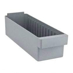 Quantum Storage - 17-5/8" Deep, Gray High-Impact Polystyrene Drawer Bin - 4-5/8" High x 5-9/16" Wide x 17-5/8" Long - USA Tool & Supply