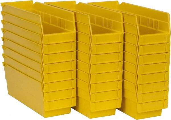 Akro-Mils - 11-5/8" Deep, Yellow Hopper Shelf Bin - 4" High x 4-1/8" Wide x 11-5/8" Long - USA Tool & Supply