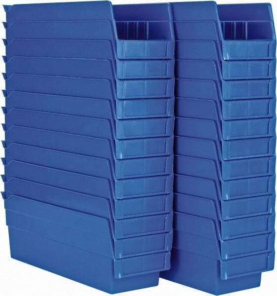 Akro-Mils - 11-5/8" Deep, Blue Hopper Shelf Bin - 4" High x 4-1/8" Wide x 11-5/8" Long - USA Tool & Supply