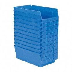 Akro-Mils - 11-5/8" Deep, Blue Hopper Shelf Bin - 4" High x 6-5/8" Wide x 11-5/8" Long - USA Tool & Supply