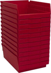 Akro-Mils - 11-5/8" Deep, Red Hopper Shelf Bin - 4" High x 8-3/8" Wide x 11-5/8" Long - USA Tool & Supply