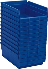 Akro-Mils - 11-5/8" Deep, Blue Hopper Shelf Bin - 4" High x 8-3/8" Wide x 11-5/8" Long - USA Tool & Supply