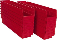 Akro-Mils - 17-7/8" Deep, Red Hopper Shelf Bin - 4" High x 4-1/8" Wide x 17-7/8" Long - USA Tool & Supply