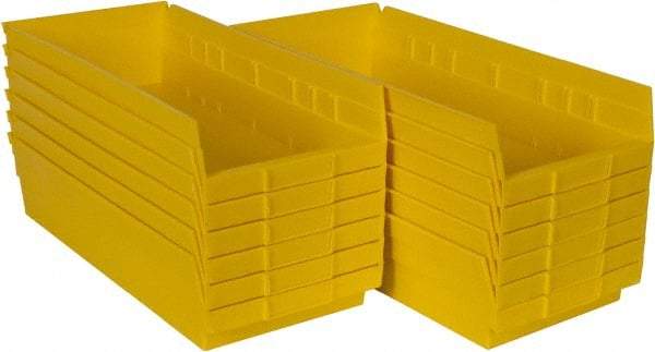 Akro-Mils - 17-7/8" Deep, Yellow Hopper Shelf Bin - 4" High x 8-3/8" Wide x 17-7/8" Long - USA Tool & Supply