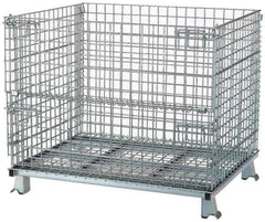 Nashville Wire - 40" Long x 32" Wide x 34-1/2" High Steel Basket-Style Bulk Folding Wire Stackable Container - 4,000 Lb. Load Capacity - USA Tool & Supply