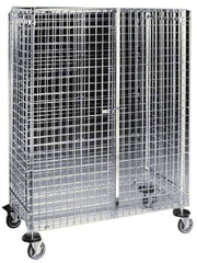 Metro - Steel Wire Security Cart - 50-1/2" Long x 28" Wide x 68" High, 5" Diam Polyurethane Wheels - USA Tool & Supply