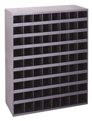 Durham - 42 Bin Bin Shelving Unit with Openings and Base - 12 Inch Overall Depth x 42 Inch Overall Height, Gray Steel Bins - USA Tool & Supply