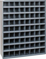 Durham - 72 Bin Bin Shelving Unit with Openings - 33-3/4 Inch Overall Width x 12 Inch Overall Depth x 42 Inch Overall Height, Gray Steel Bins - USA Tool & Supply