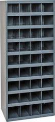 Durham - 36 Bin Bin Shelving Unit with Openings - 17-7/8 Inch Overall Width x 12 Inch Overall Depth x 42 Inch Overall Height, Gray Steel Bins - USA Tool & Supply