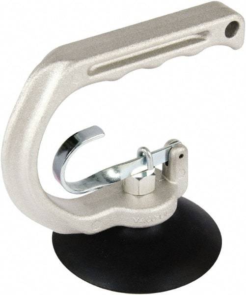 Made in USA - 25 Lb. Capacity Heavy Duty Double Cup Sheet Metal Lifter with Release Trigger - 4 Inch Cup Diameter - USA Tool & Supply
