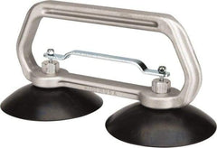 Made in USA - 75 Lb. Capacity Heavy Duty Double Cup Sheet Metal Lifter with Release Trigger - 10 Inch Handle Length and 5 Inch Cup Diameter - USA Tool & Supply