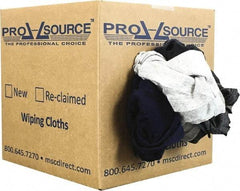 PRO-SOURCE - Reclaimed Poly/Cotton T-Shirt Rags - Assorted Colors, Polo, Low Lint, 5 Lbs. at 3 to 4 per Pound, Box - USA Tool & Supply