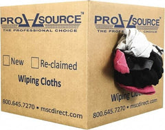 PRO-SOURCE - Reclaimed Cotton T-Shirt Rags - Assorted Colors, Polo, Low Lint, 10 Lbs. at 3 to 4 per Pound, Box - USA Tool & Supply