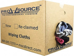 PRO-SOURCE - Reclaimed Cotton T-Shirt Rags - Assorted Colors, Polo, Low Lint, 25 Lbs. at 3 to 4 per Pound, Box - USA Tool & Supply