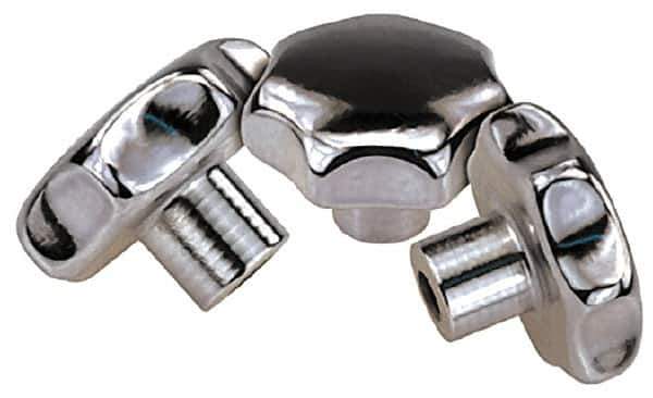 KIPP - 1.96" Head Diam, 7 Point Lobed Knob - 3/8-16 Hole, Stainless Steel - USA Tool & Supply