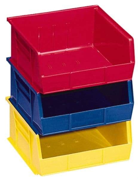 Akro-Mils - 60 Lb. Load Capacity, 10-7/8" Deep, Yellow Polymer Hopper Stacking Bin - 5" High x 16-1/2" Wide x 10-7/8" Long - USA Tool & Supply