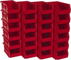 Akro-Mils - 10 Lb. Load Capacity, 7-3/8" Deep, Red Polymer Hopper Stacking Bin - 3" High x 4-1/8" Wide x 7-3/8" Long - USA Tool & Supply