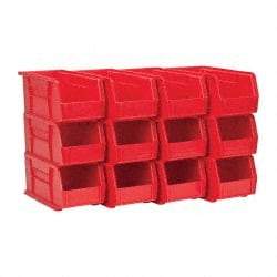 Akro-Mils - 30 Lb. Load Capacity, 10-7/8" Deep, Red Polymer Hopper Stacking Bin - 5" High x 5-1/2" Wide x 10-7/8" Long - USA Tool & Supply