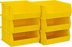 Akro-Mils - 50 Lb. Load Capacity, 10-7/8" Deep, Yellow Polymer Hopper Stacking Bin - 5" High x 11" Wide x 10-7/8" Long - USA Tool & Supply