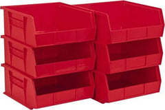 Akro-Mils - 50 Lb. Load Capacity, 10-7/8" Deep, Red Polymer Hopper Stacking Bin - 5" High x 11" Wide x 10-7/8" Long - USA Tool & Supply