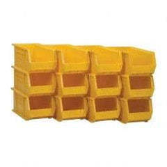 Akro-Mils - 60 Lb. Load Capacity, 14-3/4" Deep, Yellow Polymer Hopper Stacking Bin - 7" High x 8-1/4" Wide x 14-3/4" Long - USA Tool & Supply