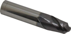 Accupro - 5/8" Diam, 7/8" LOC, 2 Flute Solid Carbide Ball End Mill - AlTiN Finish, Single End, 3" OAL, 5/8" Shank Diam, Spiral Flute - USA Tool & Supply