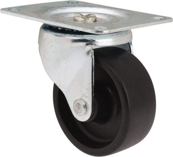 Albion - 3" Diam x 1-1/4" Wide x 3-13/16" OAH Top Plate Mount Swivel Caster - Polypropylene, 270 Lb Capacity, Plain Bearing, 3-1/8 x 4-1/8" Plate - USA Tool & Supply