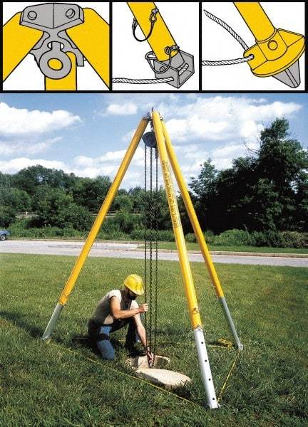 Spanco - 2,000 Lb Load Capacity, Aluminum Tripod Crane - USA Tool & Supply