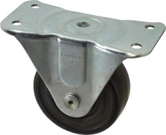 Albion - 4" Diam x 1-5/8" Wide x 5" OAH Top Plate Mount Rigid Caster - Phenolic, 450 Lb Capacity, Roller Bearing, 3-1/8 x 6-1/4" Plate - USA Tool & Supply