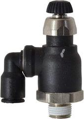 Legris - 1/4" Tube OD x 1/8" Male NPT Compact Swivel Outlet Flow Control Regulator - 0 to 145 psi & Nylon Material - USA Tool & Supply