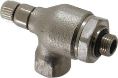 Legris - 6mm Tube OD x 1/8" BSPP Metal Flow Control Regulator - 0 to 145 psi, Buna Nitrile O-Ring & Treated Brass Material - USA Tool & Supply