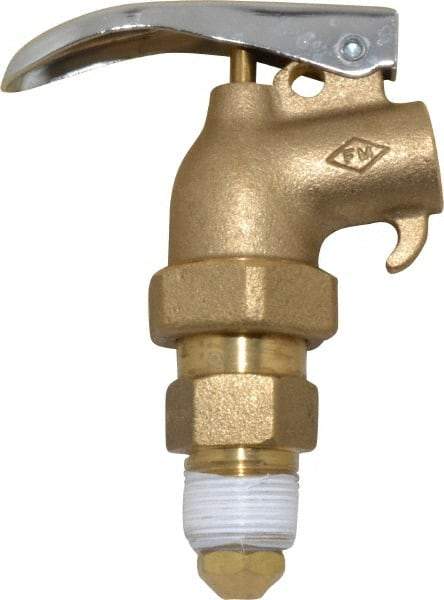 Justrite - 3/4" NPT Brass Adjustable Drum Faucet - FM Approved, Internal Arrester, Self Closing - USA Tool & Supply