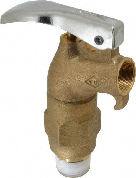 Justrite - 3/4" NPT Brass Rigid Drum Faucet - FM Approved, No Arrester, Self Closing - USA Tool & Supply