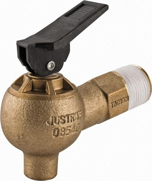 Justrite - 3/4" NPT Brass Drum Faucet - FM Approved - USA Tool & Supply