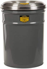Justrite - 6 Gallon Complete Unit Fire Resistant Steel Drum and Aluminum Head - 12-1/8 Inch Outside Diameter, 5 Inch Opening Diameter, 16-3/4 Inch High, FM and UL Standards - USA Tool & Supply