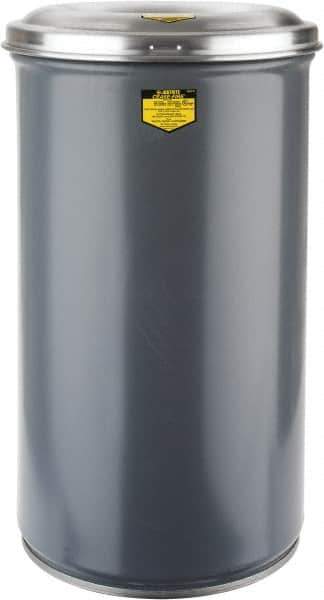 Justrite - 15 Gallon Complete Unit Fire Resistant Steel Drum and Aluminum Head - 15-1/8 Inch Outside Diameter, 5-1/4 Inch Opening Diameter, 25-3/4 Inch High, FM and UL Standards - USA Tool & Supply