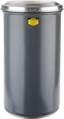 Justrite - 15 Gallon Complete Unit Fire Resistant Steel Drum and Aluminum Head - 15-1/8 Inch Outside Diameter, 5-1/4 Inch Opening Diameter, 25-3/4 Inch High, FM and UL Standards - USA Tool & Supply