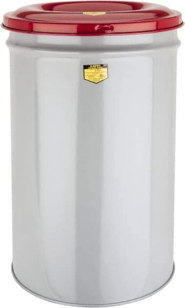 Justrite - 30 Gallon Complete Unit Fire Resistant Steel Drum and Head - 19-1/4 Inch Outside Diameter, 7 Inch Opening Diameter, 29-3/4 Inch High, FM and UL Standards - USA Tool & Supply