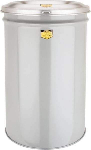 Justrite - 30 Gallon Complete Unit Fire Resistant Steel Drum and Aluminum Head - 19-7/8 Inch Outside Diameter, 7 Inch Opening Diameter, 29-3/4 Inch High, FM and UL Standards - USA Tool & Supply