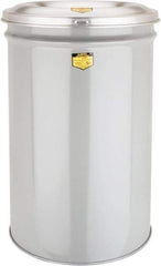 Justrite - 30 Gallon Complete Unit Fire Resistant Steel Drum and Aluminum Head - 19-7/8 Inch Outside Diameter, 7 Inch Opening Diameter, 29-3/4 Inch High, FM and UL Standards - USA Tool & Supply