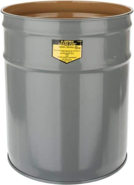 Justrite - 4-1/2 Gallon Fire Resistant Steel Drum - 11-7/8 Inch Outside Diameter, 13-1/4 Inch High, UL Standards - USA Tool & Supply