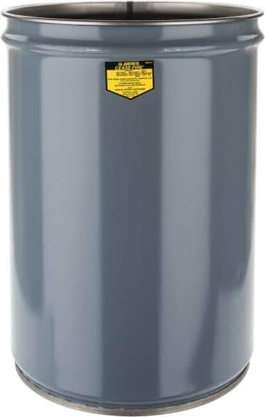 Justrite - 12 Gallon Fire Resistant Steel Drum - 14-1/2 Inch Outside Diameter, 20-1/4 Inch High, UL Standards - USA Tool & Supply