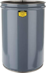 Justrite - 12 Gallon Fire Resistant Steel Drum - 14-1/2 Inch Outside Diameter, 20-1/4 Inch High, UL Standards - USA Tool & Supply