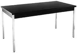 Made in USA - 40" Long x 20" Wide x 29" High Stationary Apron Tables - Walnut (Color), Steel - USA Tool & Supply