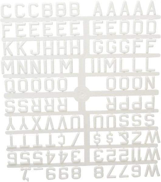 Ghent - Plastic Letter Kits Type: Reusable Letters Display Size: 3/4 (Inch) - USA Tool & Supply