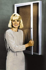 Ghent - 24" Wide x 36" High Enclosed Cork Bulletin Board - Tan - USA Tool & Supply