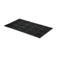 Wearwell - 5' Long x 3' Wide x 7/8" Thick, Anti-Fatigue Modular Matting Tiles - Black, For Dry & Wet Areas, Series 477 - USA Tool & Supply