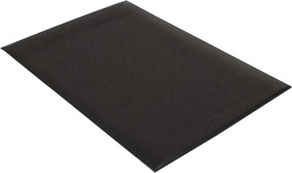 Wearwell - 3' Long x 2' Wide, Dry Environment, Anti-Fatigue Matting - Black, Vinyl with Vinyl Sponge Base, Rounded on 4 Sides - USA Tool & Supply